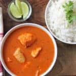 Fish curry with basmati rice