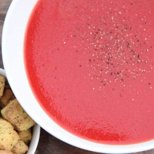 Tomato, beetroot and carrot soup