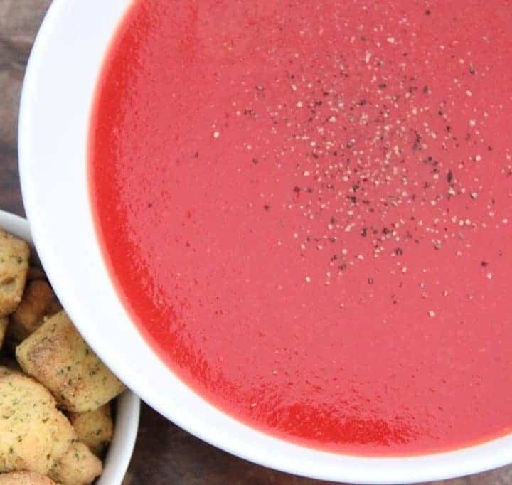 Tomato, beetroot and carrot soup
