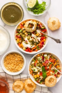 Mung Bean Salad in bowls with toppings