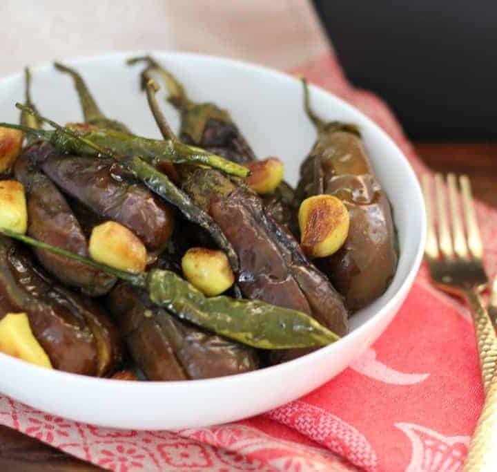 Roasted garlicky eggplant