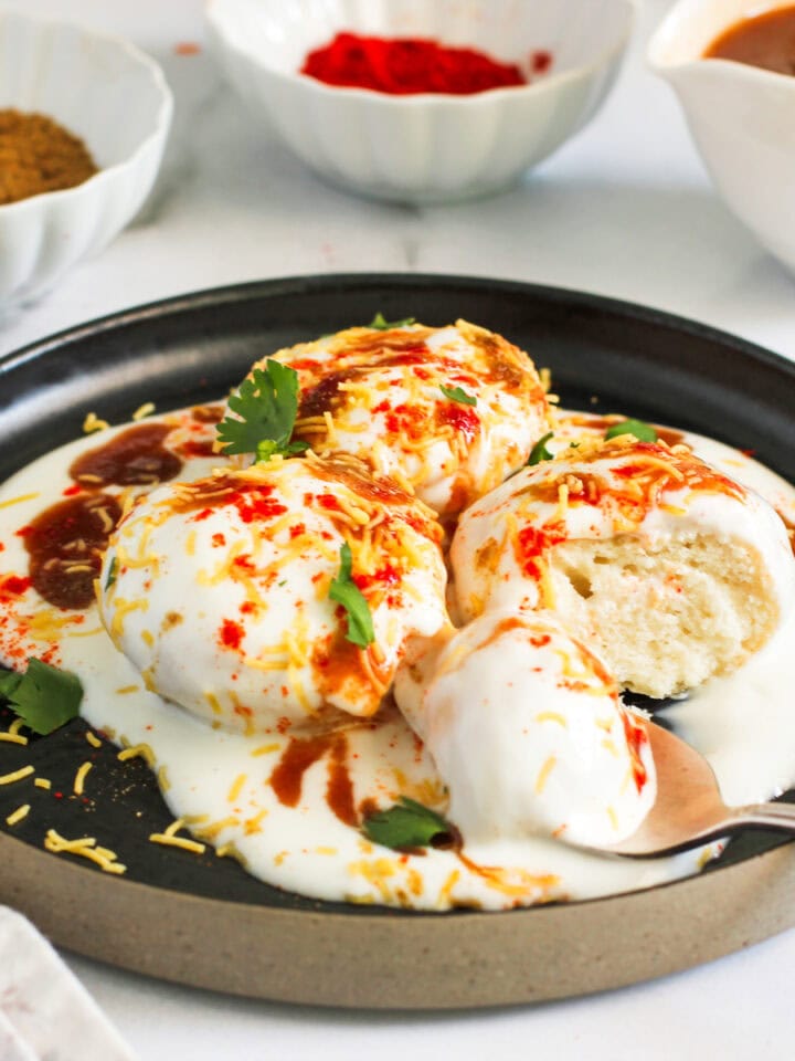 Dahi vada served in a plate