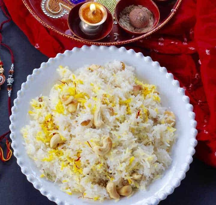 Narali bhath{sweet coconut rice}