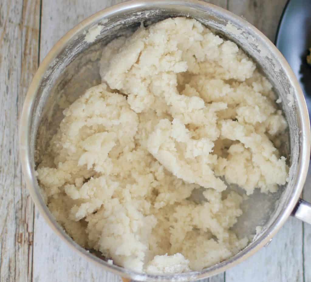 rice flour dough (Ukad) in a pot 
