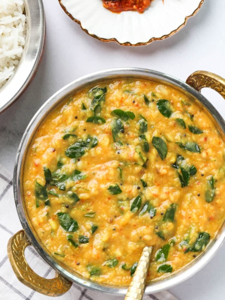 morinda dal in a serving bowl