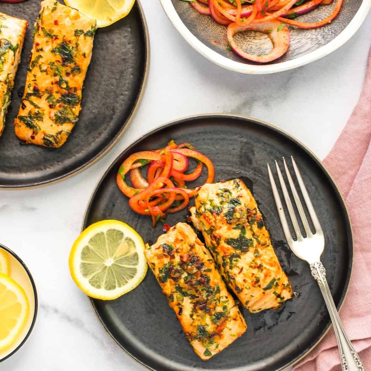 Methi Garlic Salmon