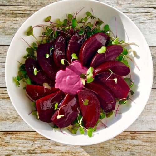 roasted beets with cashew garlic sauce