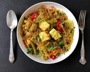 vegetable and paneer biryani