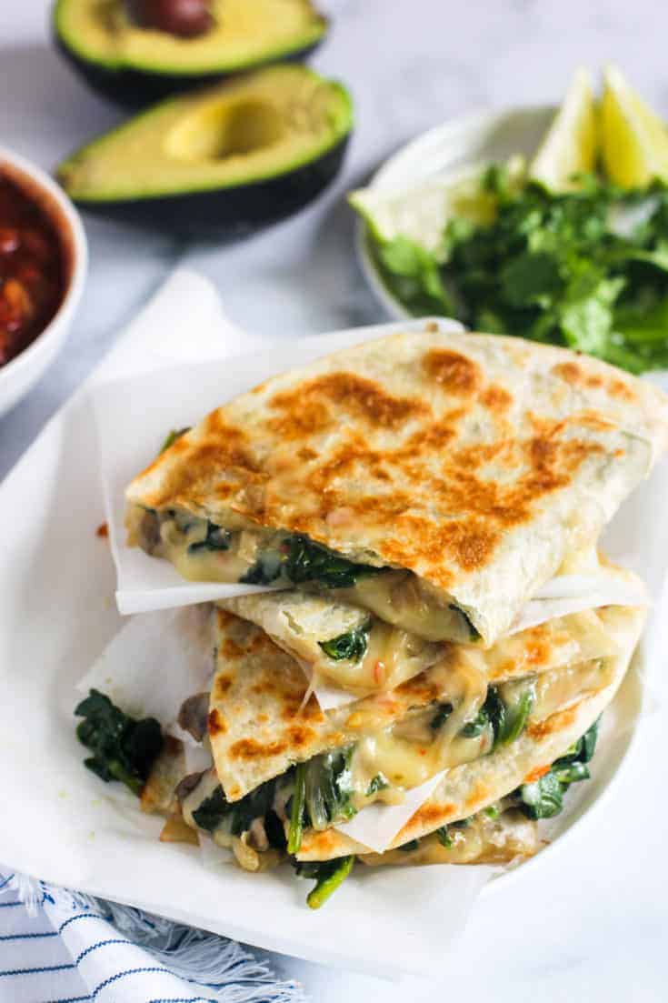 Spinach and Mushroom Quesadillas Ministry of Curry