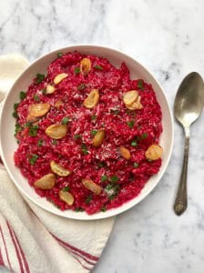 red wine and beetroot risotto