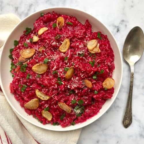 red wine and beetroot risotto