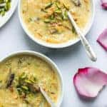 2 white bowls with sheer khurma