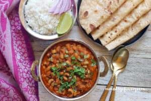 black eyed peas curry with rice