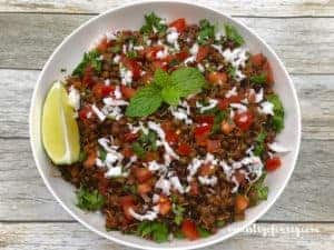 sprouted lentils breakfast bowl