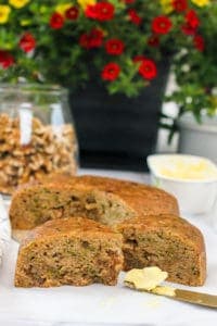 zucchini bread slices with butter