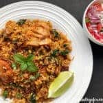 brown rice chicken biryani