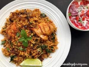brown rice chicken biryani