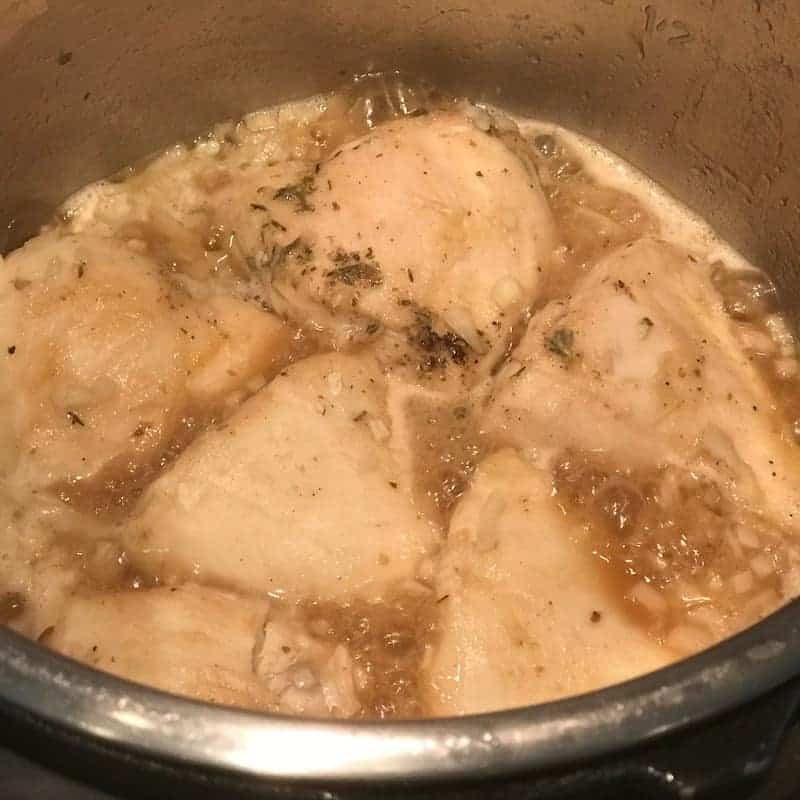 cooked chicken marsala in the Instant Pot 