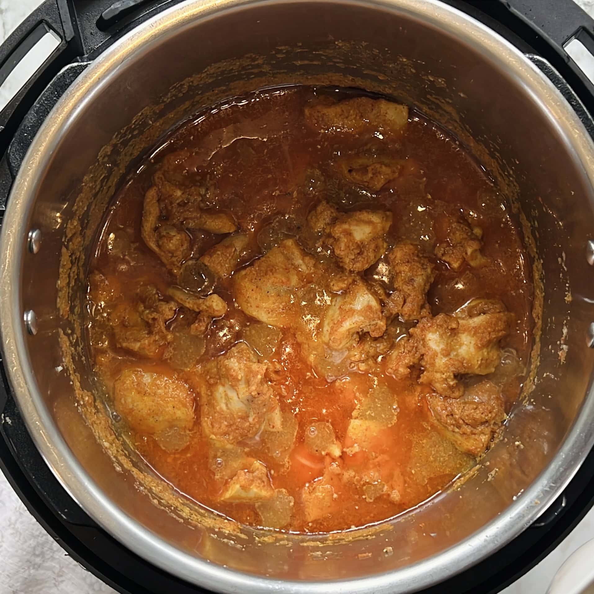 shahi chicken korma cooked in the Instant Pot.