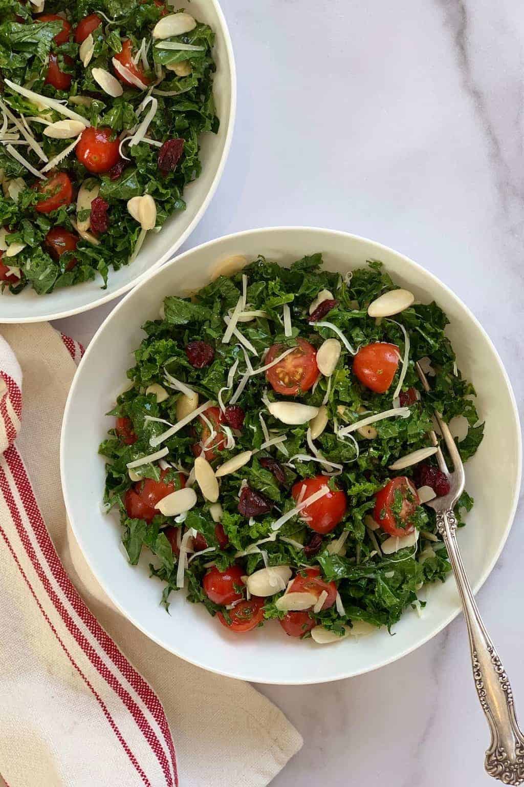 Finely chopped kale, mixed with sweet grape tomatoes, crunchy almonds, cranberries, parmesan cheese with homemade sweet and tangy salad dressing.
#ministryofcurry