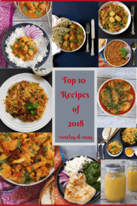 Collage with photos of the 10 recipes from 2018