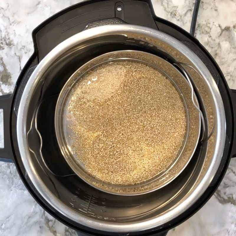 Quinoa and water in the Instant Pot
