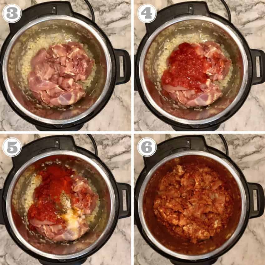 steps for cooking chicken karahi in Instant Pot