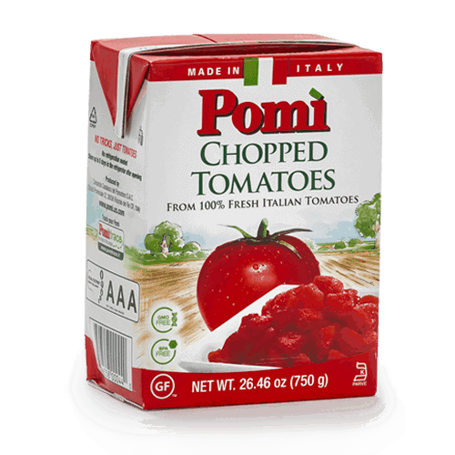 Carton of pomi tomatoes
