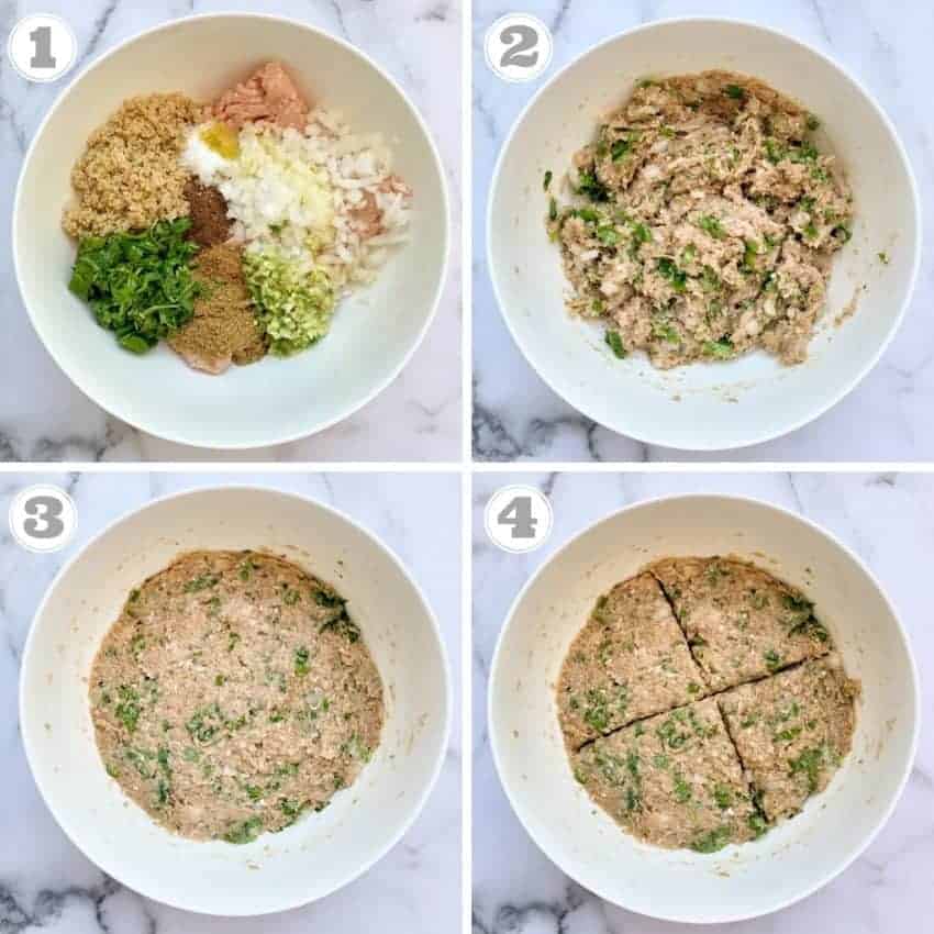 steps to make the chicken burger patties
