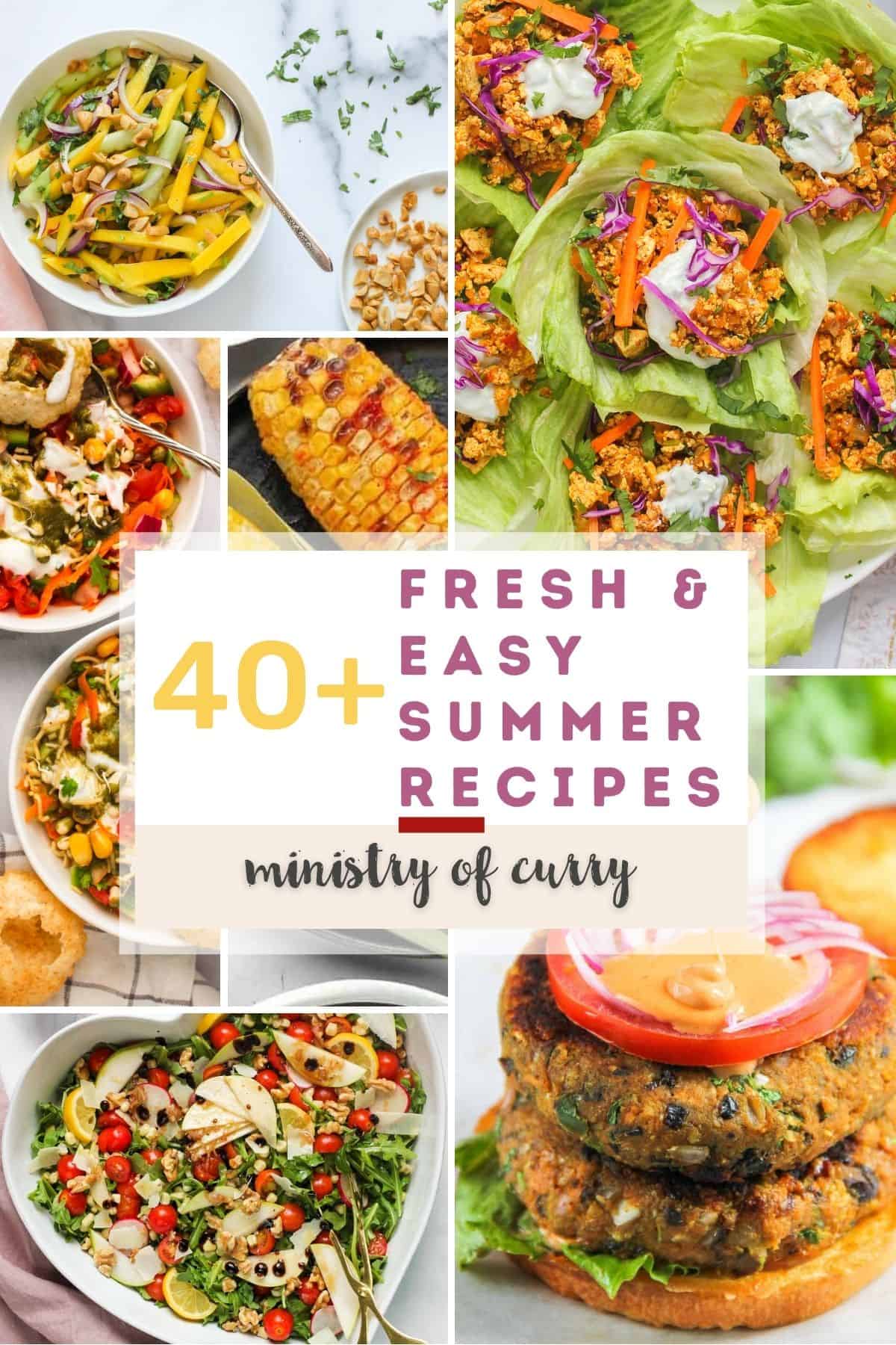 photo collage of summer recipes