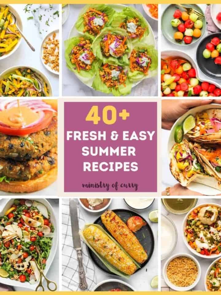 photo collage of summer recipes