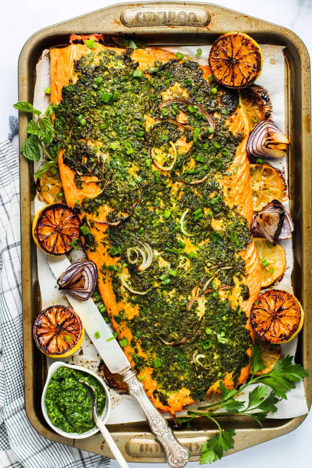 The Best Baked Salmon with Fresh Herb Chutney - Ministry of Curry