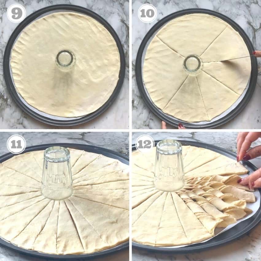 photos showing how to twist the puff pastry 
