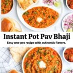 photo collage for pav bhaji instant pot recipe