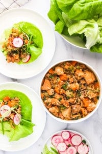 sweet and tangy asian chicken lettuce wraps