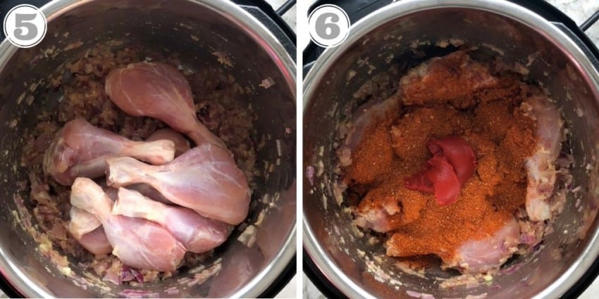 cooking chicken with spices in the Instant Pot 