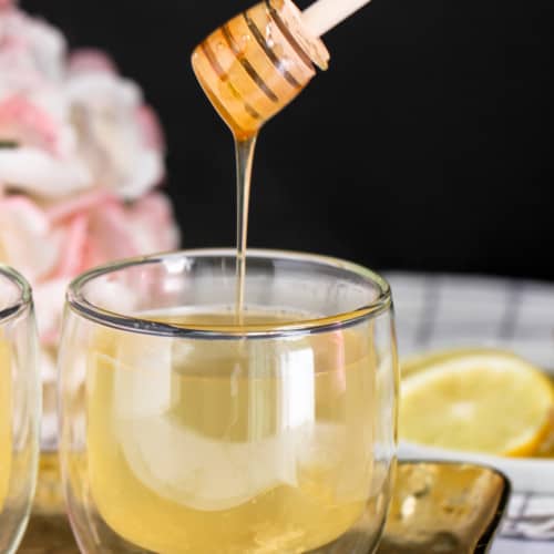 lemon ginger tea served with honey