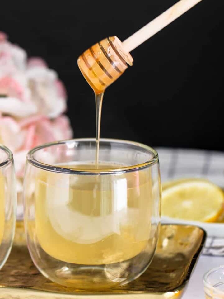 lemon ginger tea served with honey