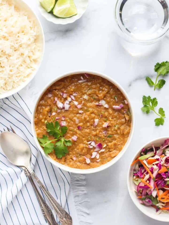 Misir Wot - Ethiopian lentil stew served with rice