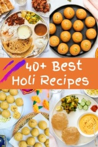 collage showing holi recipes