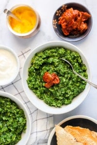 Palak Khichdi served with pickle