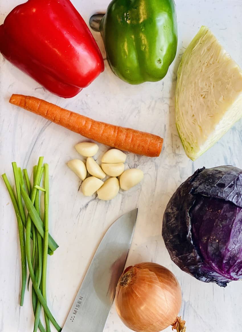 Veggies for hakka noodles 