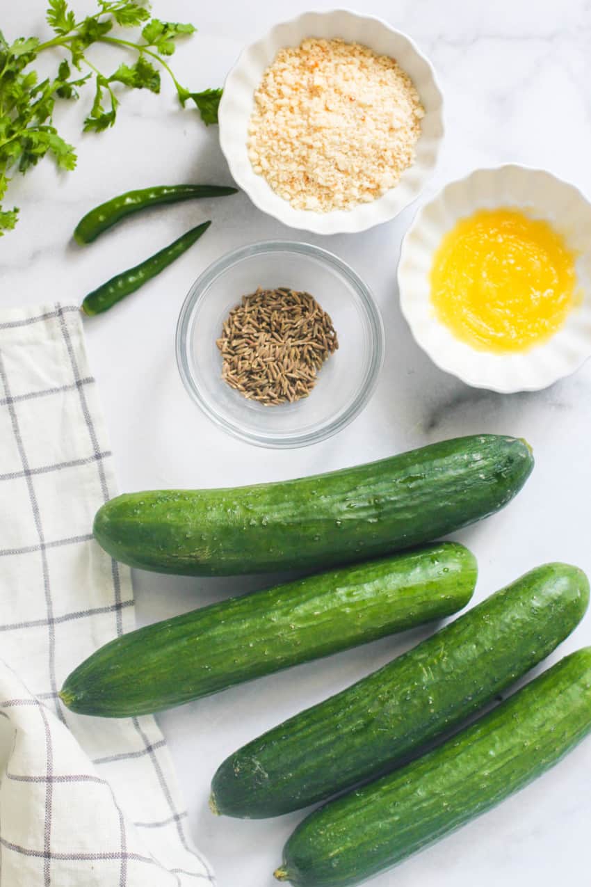 ingredients for cucumber salad 
