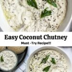pinterest pin photo collage for coconut chutney