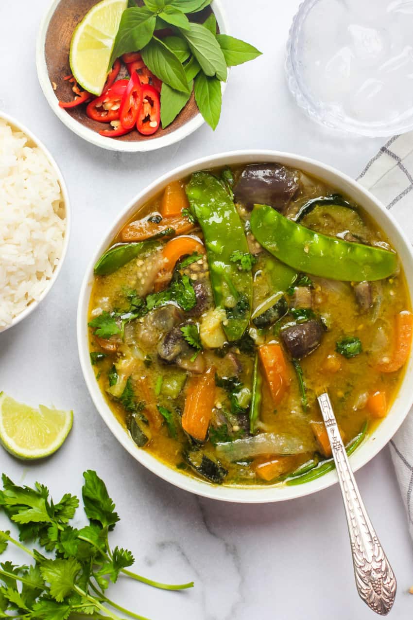 Thai Green Curry served with Rice 