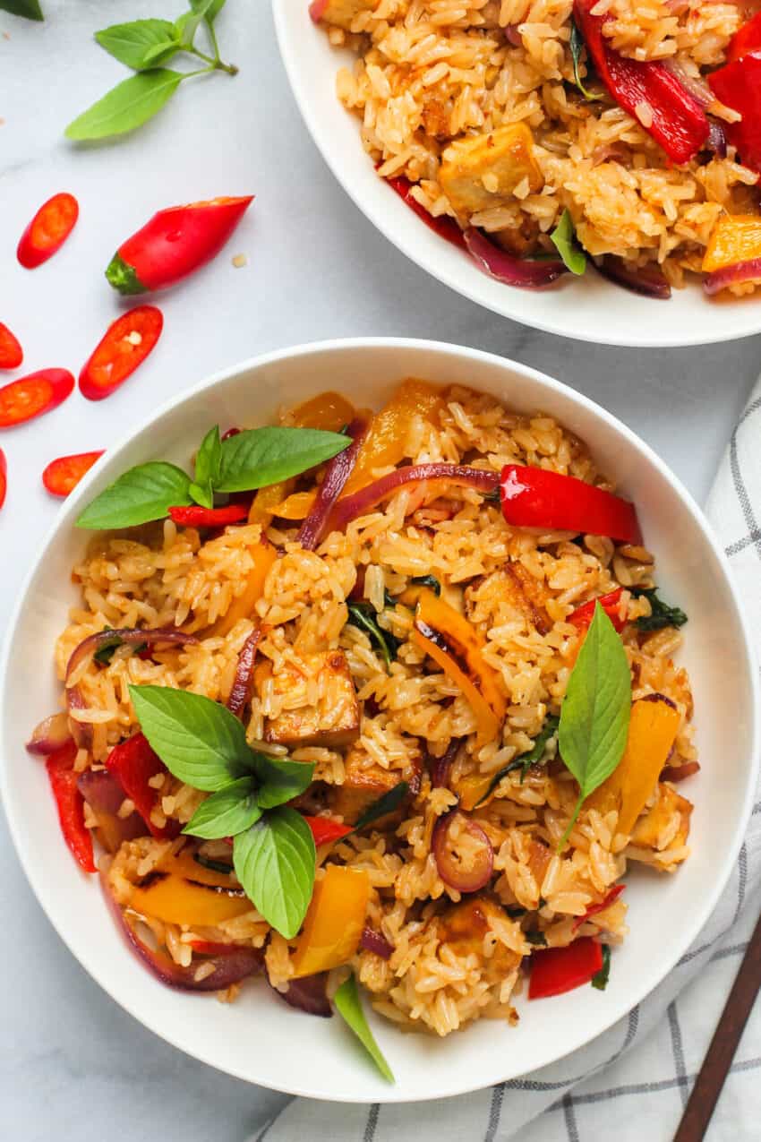 Thai Basil Fried Rice Vegan Recipe Ministry of Curry