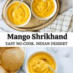 pinterest pin collage for mango shrikhand photos