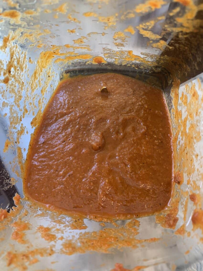 Enchilada sauce inside blender 