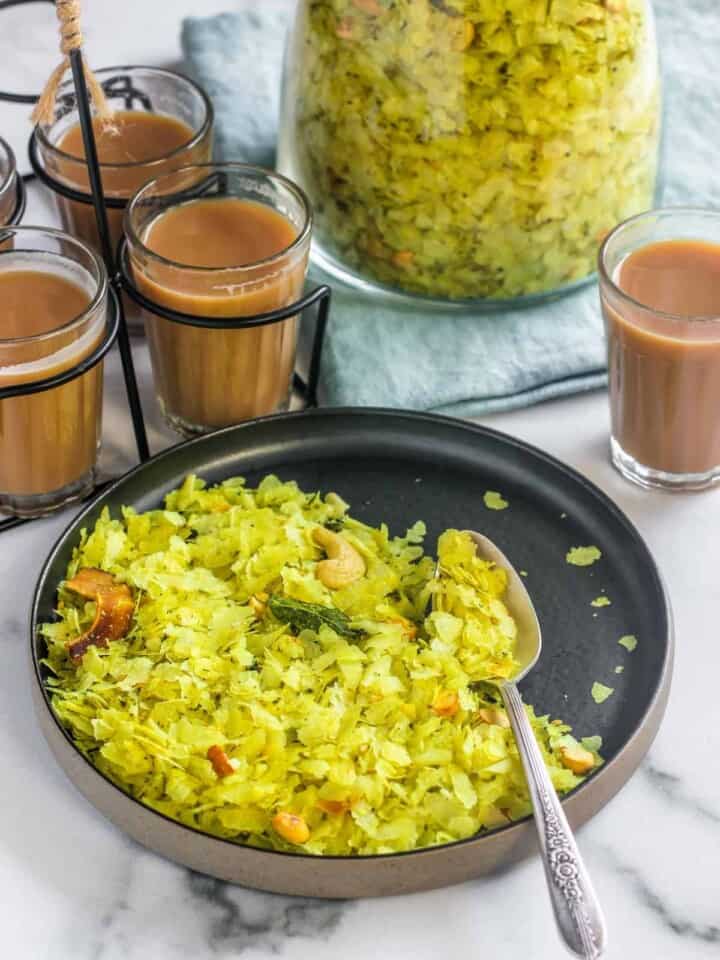 Chivda served with tea