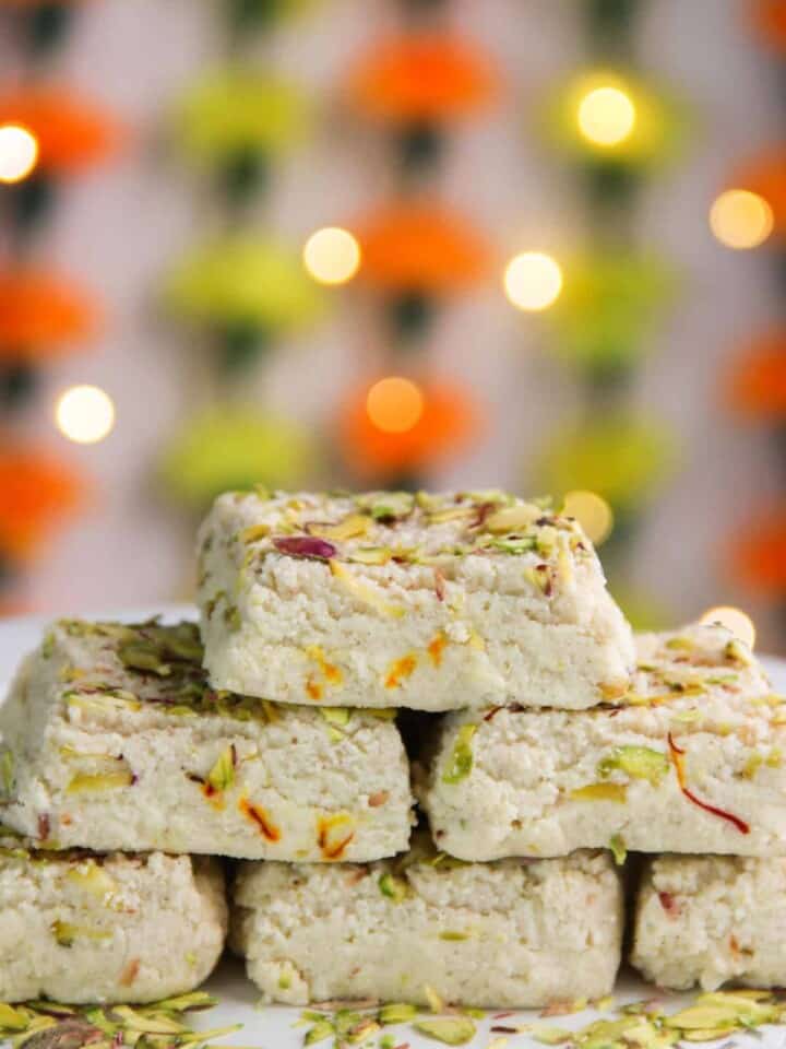 stacked pieces of kalakand